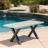 Goleta Outdoor Rectangle Light-weight Concrete Dining Table by Christopher Knight Home