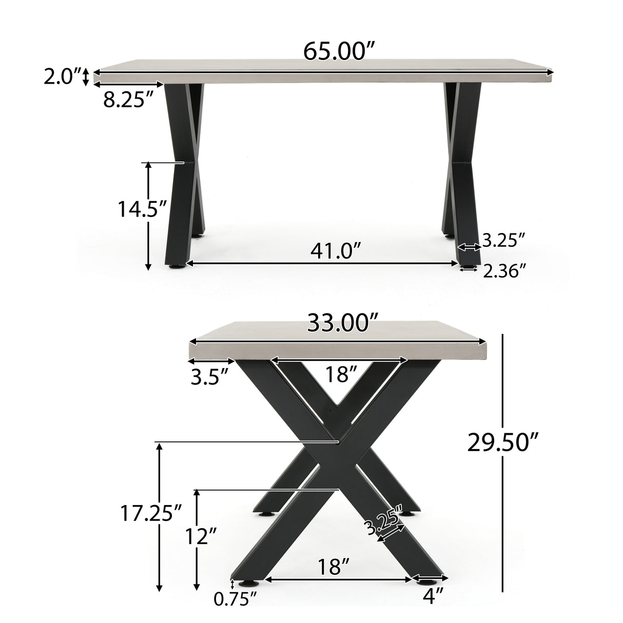 Goleta Outdoor Rectangle Light-weight Concrete Dining Table by Christopher Knight Home