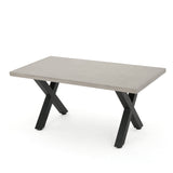 Goleta Outdoor Rectangle Light-weight Concrete Dining Table by Christopher Knight Home