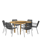 Amazonia 7 Piece 100% FSC Certified Wood Gorilla Lazy Susan Outdoor Patio Dining Set
