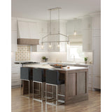 Goodwin Collection Four-Light Brushed Nickel Modern Farmhouse Island Light - 40.375 in x 4.37 in x 16.75 in
