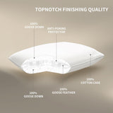 Goose Down Pillows Luxury Hotel Cooling Breathable Bed Pillows - 100%Goose Down