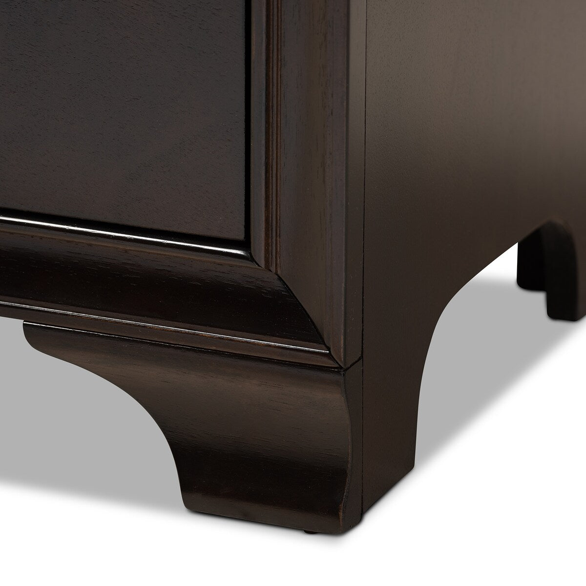 Gordon Classic and Traditional Dark Brown Finished 3-Drawer Wood Nightstand