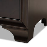 Gordon Classic and Traditional Dark Brown Finished 3-Drawer Wood Nightstand