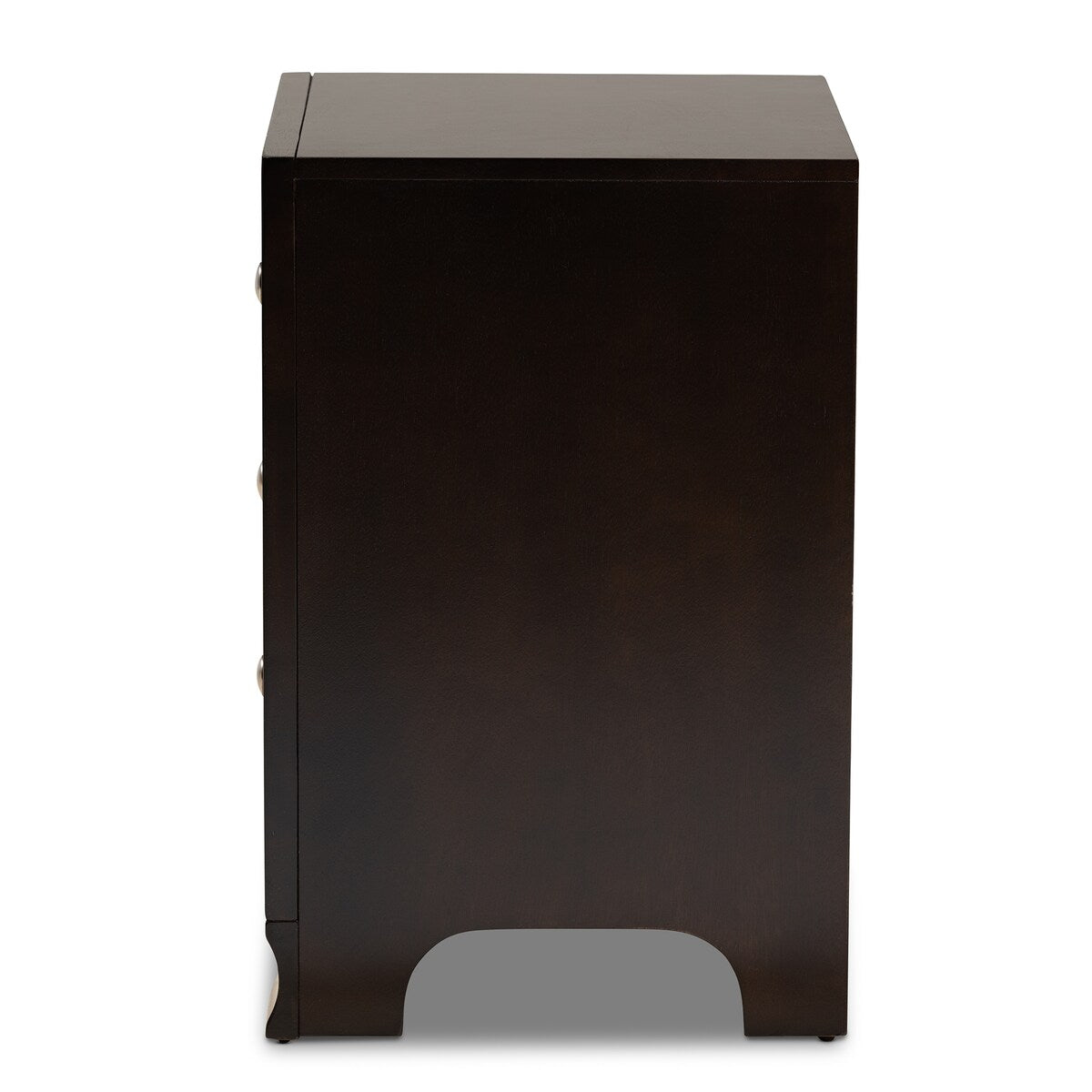 Gordon Classic and Traditional Dark Brown Finished 3-Drawer Wood Nightstand