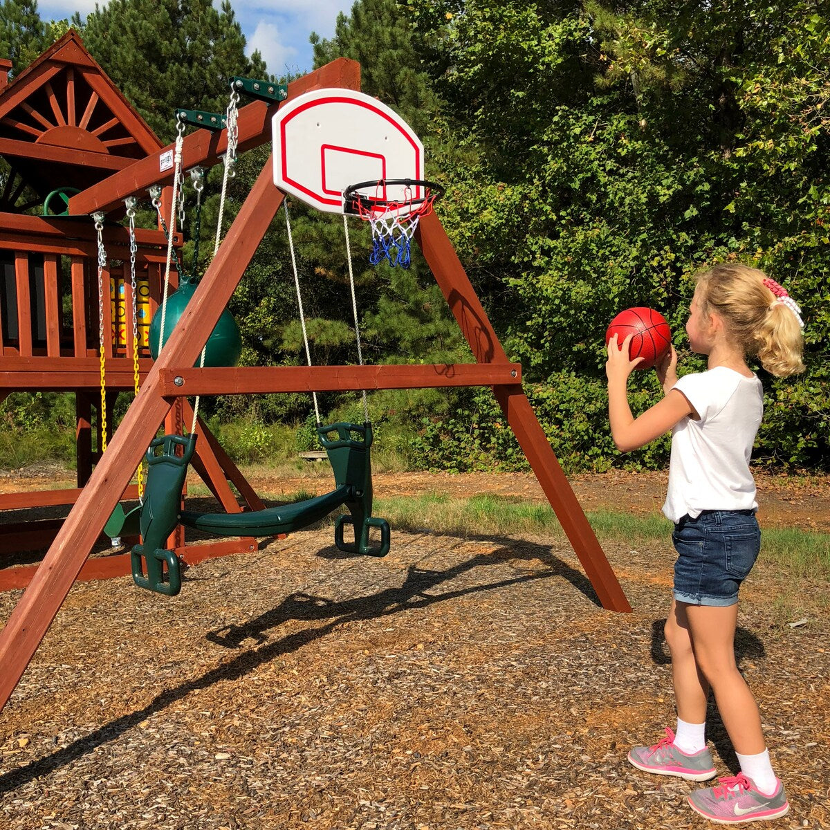 Gorilla Playsets Basketball Hoop Set for Swing Sets - 23.75" W x 15" D x 16" H