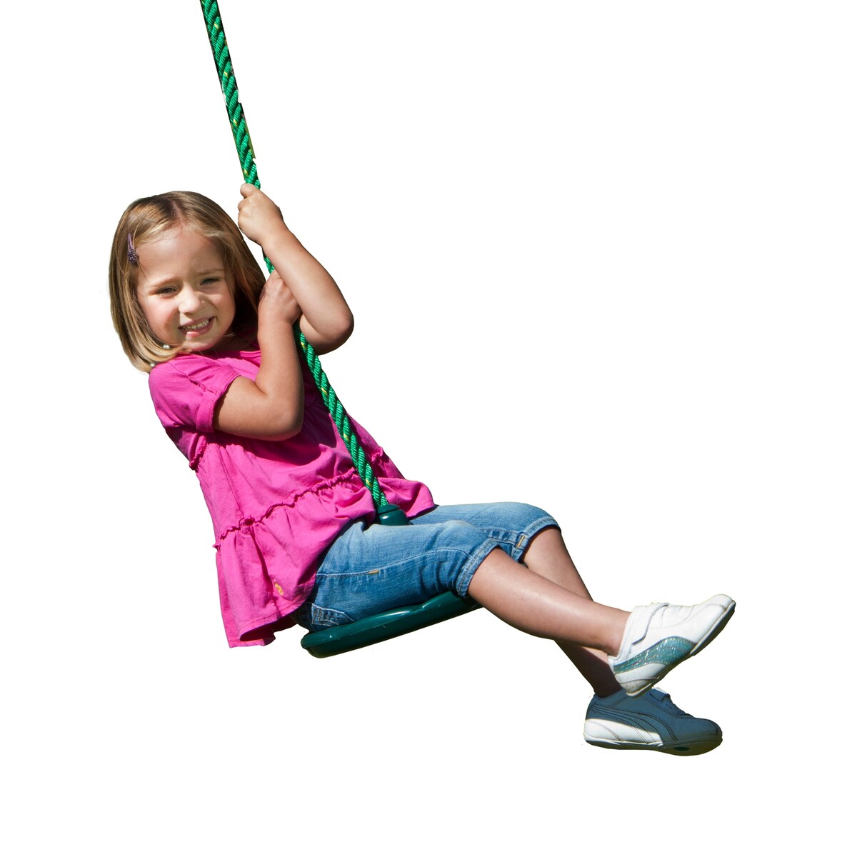 Gorilla Playsets Disc Swing with Rope - Green - 12" W x 12" D x 60" H