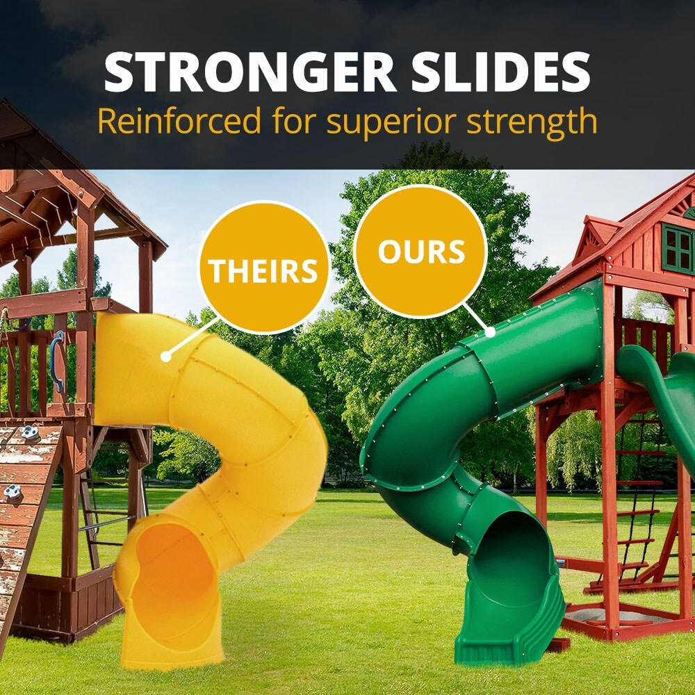 Gorilla Playsets Empire Wooden Swing Set with Monkey Bars - Amber