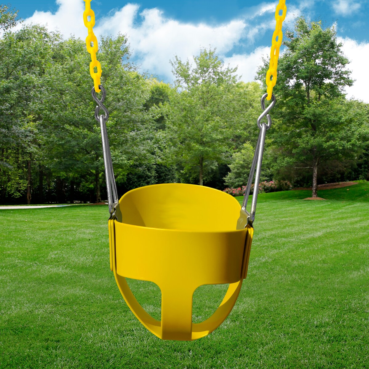Gorilla Playsets Full Bucket Toddler Swing with Coated Chains
