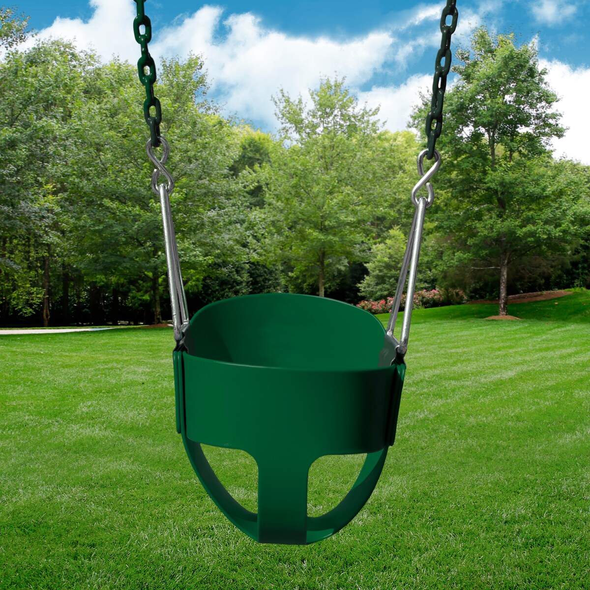 Gorilla Playsets Full Bucket Toddler Swing with Coated Chains