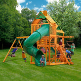 Gorilla Playsets Great Skye I Wooden Play Set with 2 Slides and Multiple Play Decks