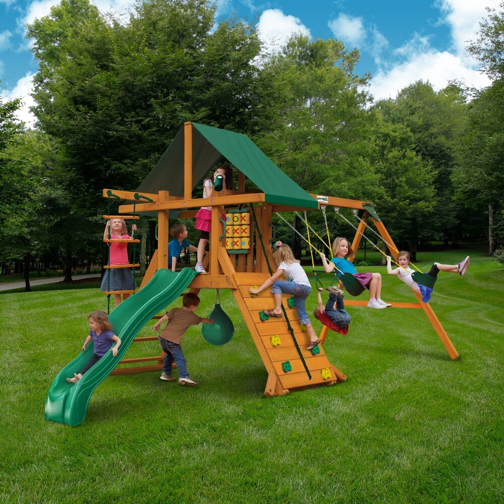 Gorilla Playsets High Point II Wooden Swing Set with Punching Ball