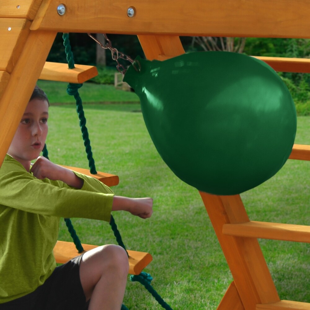 Gorilla Playsets High Point II Wooden Swing Set with Punching Ball