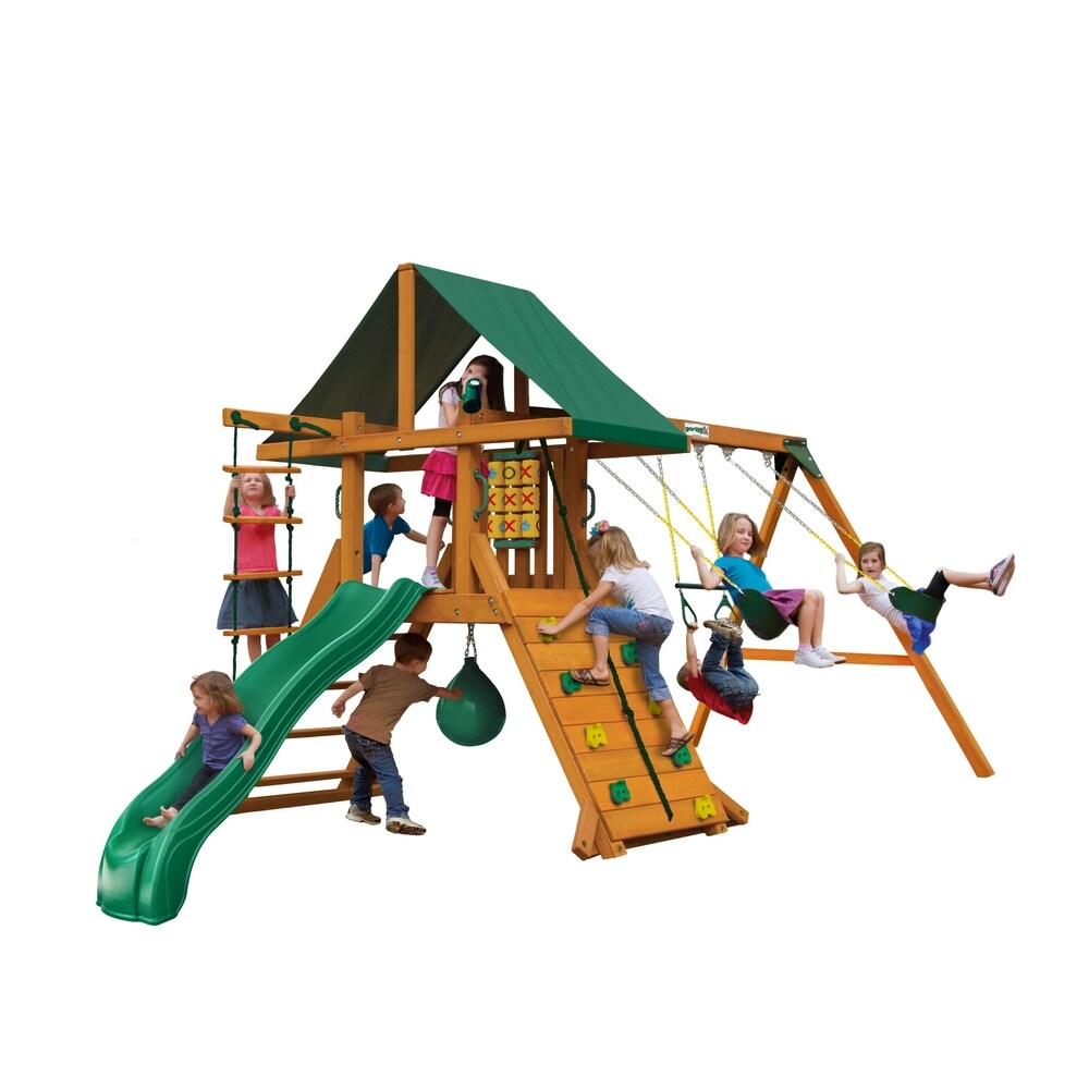 Gorilla Playsets High Point II Wooden Swing Set with Punching Ball