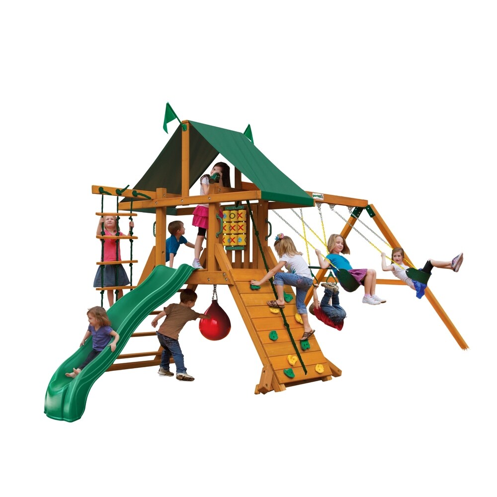 Gorilla Playsets High Point Wooden Swing Set with Punching Ball - Amber