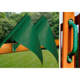 Gorilla Playsets Mountaineer Cedar Swing Set with Malibu Wood Roof and Timber Shield Posts
