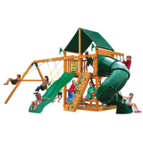 Gorilla Playsets Mountaineer Wood Swing Set with Tube Slide