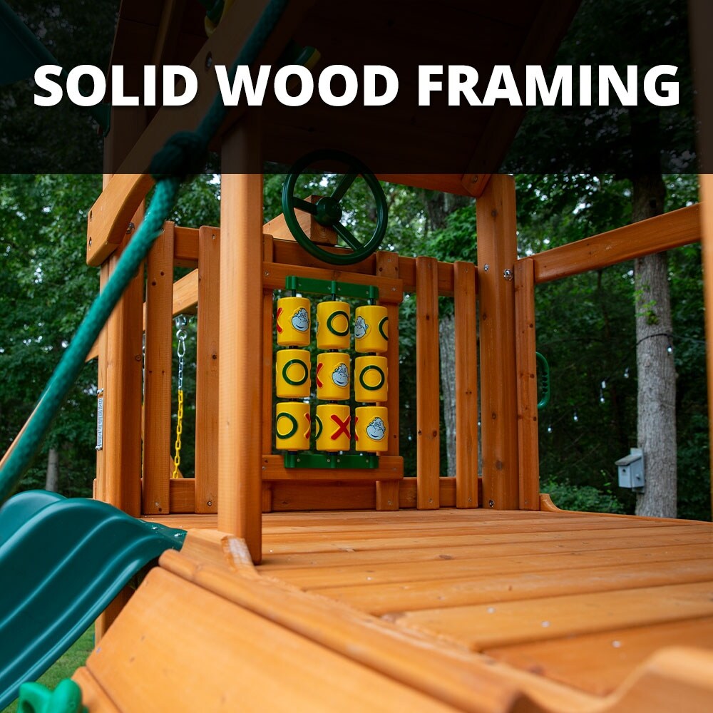 Gorilla Playsets Mountaineer Wood Swing Set with Tube Slide