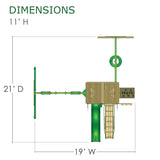 Gorilla Playsets Pioneer Peak Treehouse Cedar Swing Set with Fort Add-On and Timber Shield Posts