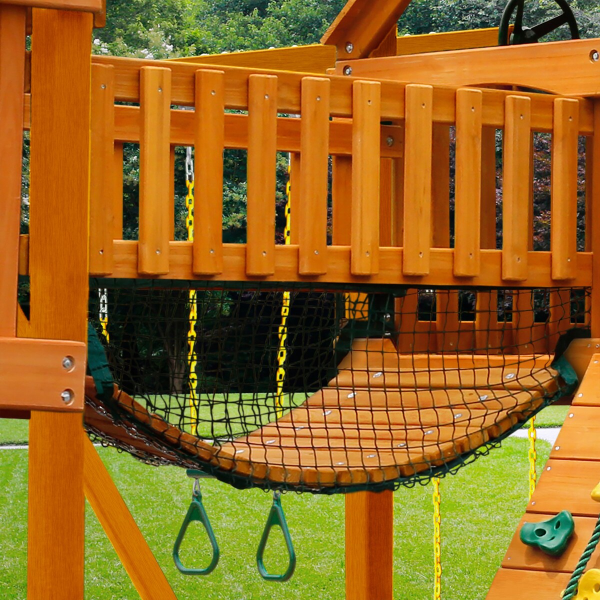 Gorilla Playsets Pioneer Peak Treehouse Wood Swing Set with Fort Add-On