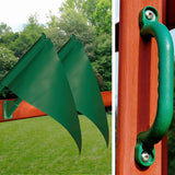 Gorilla Playsets Sun Valley I Wooden Swing Set with Green Vinyl Canopy and Rope Ladder