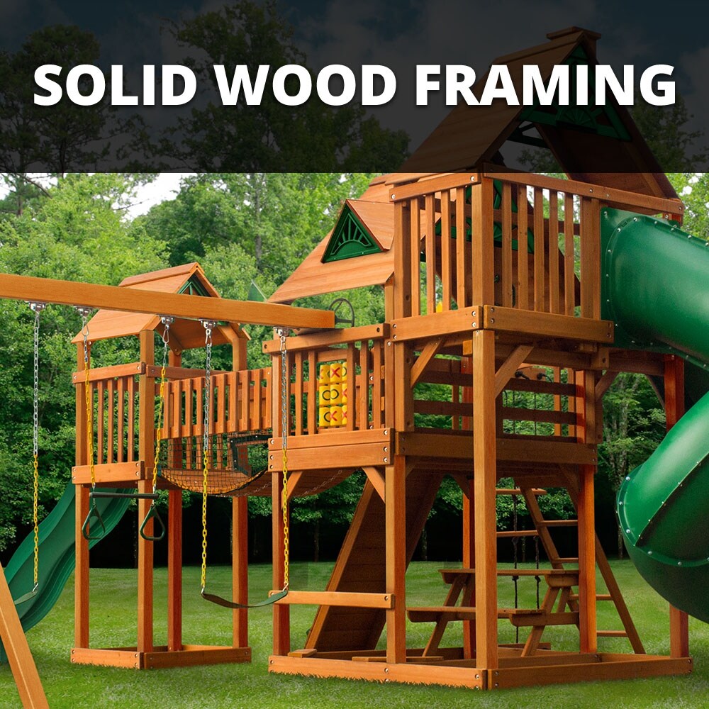Gorilla Playsets Treasure Trove II Treehouse Wood Swing Set