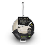 Gotham Steel Cream Ultra Nonstick Ceramic 5.5 Qt Jumbo Cooker Pan with Lid