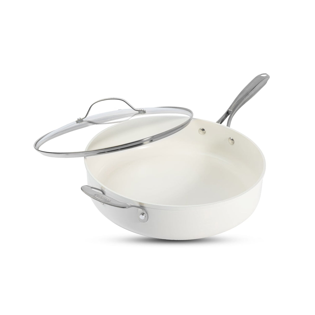Gotham Steel Cream Ultra Nonstick Ceramic 5.5 Qt Jumbo Cooker Pan with Lid