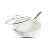 Gotham Steel Cream Ultra Nonstick Ceramic 5.5 Qt Jumbo Cooker Pan with Lid