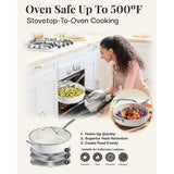 Gotham Steel Cream Ultra Nonstick Ceramic 5.5 Qt Jumbo Cooker Pan with Lid
