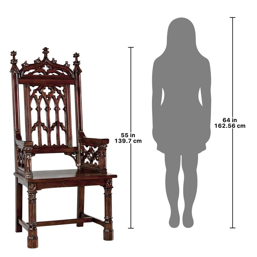 Design Toscano Gothic Tracery Cathedral Chair Set of Two - Brown