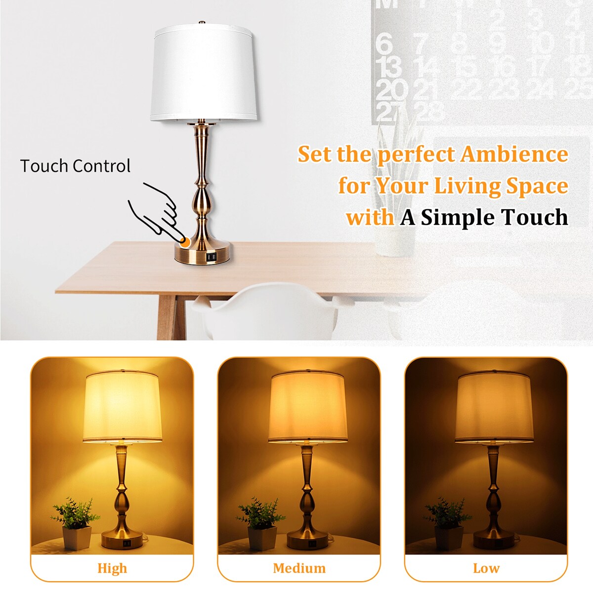 Gourd Table Lamp (Bronze) - 6*6*7
