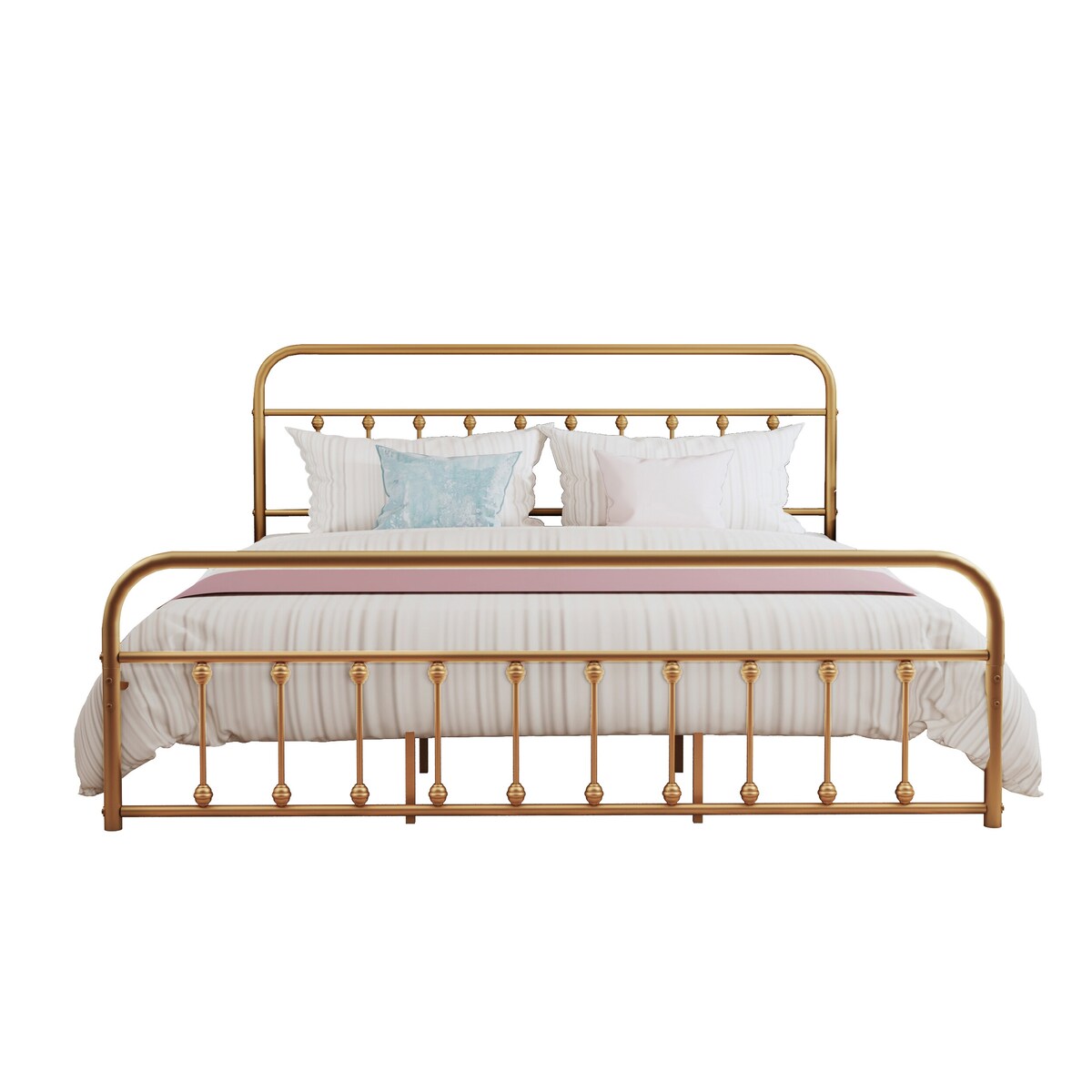 Goutwel Metal Bed Frame Victorian Vintage Style Headboard and Footboard