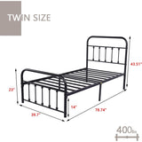 Goutwel Metal Bed Frame Victorian Vintage Style Headboard and Footboard