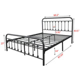 Goutwel Metal Bed Frame Victorian Vintage Style Headboard and Footboard