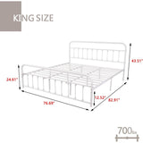 Goutwel Metal Bed Frame Victorian Vintage Style Headboard and Footboard