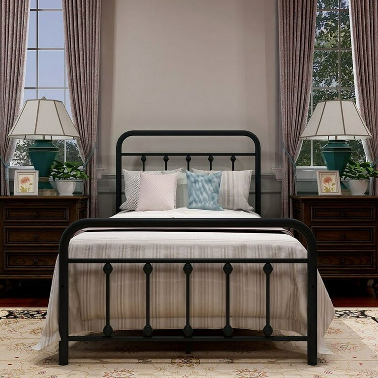 Goutwel Metal Bed Frame Victorian Vintage Style Headboard and Footboard