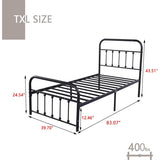 Goutwel Metal Bed Frame Victorian Vintage Style Headboard and Footboard