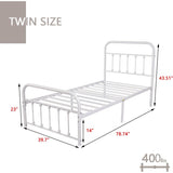 Goutwel Metal Bed Frame Victorian Vintage Style Headboard and Footboard
