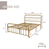 Goutwel Metal Bed Frame Victorian Vintage Style Headboard and Footboard