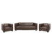 Goyette Faux Leather 3 Piece Club Chair and Sofa Set by Christopher Knight Home
