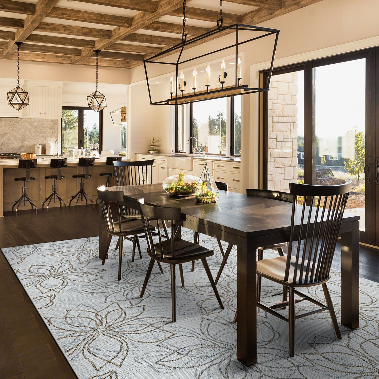 Dream Decor Rugs Grace Rosette Indoor Outdoor Area Rug