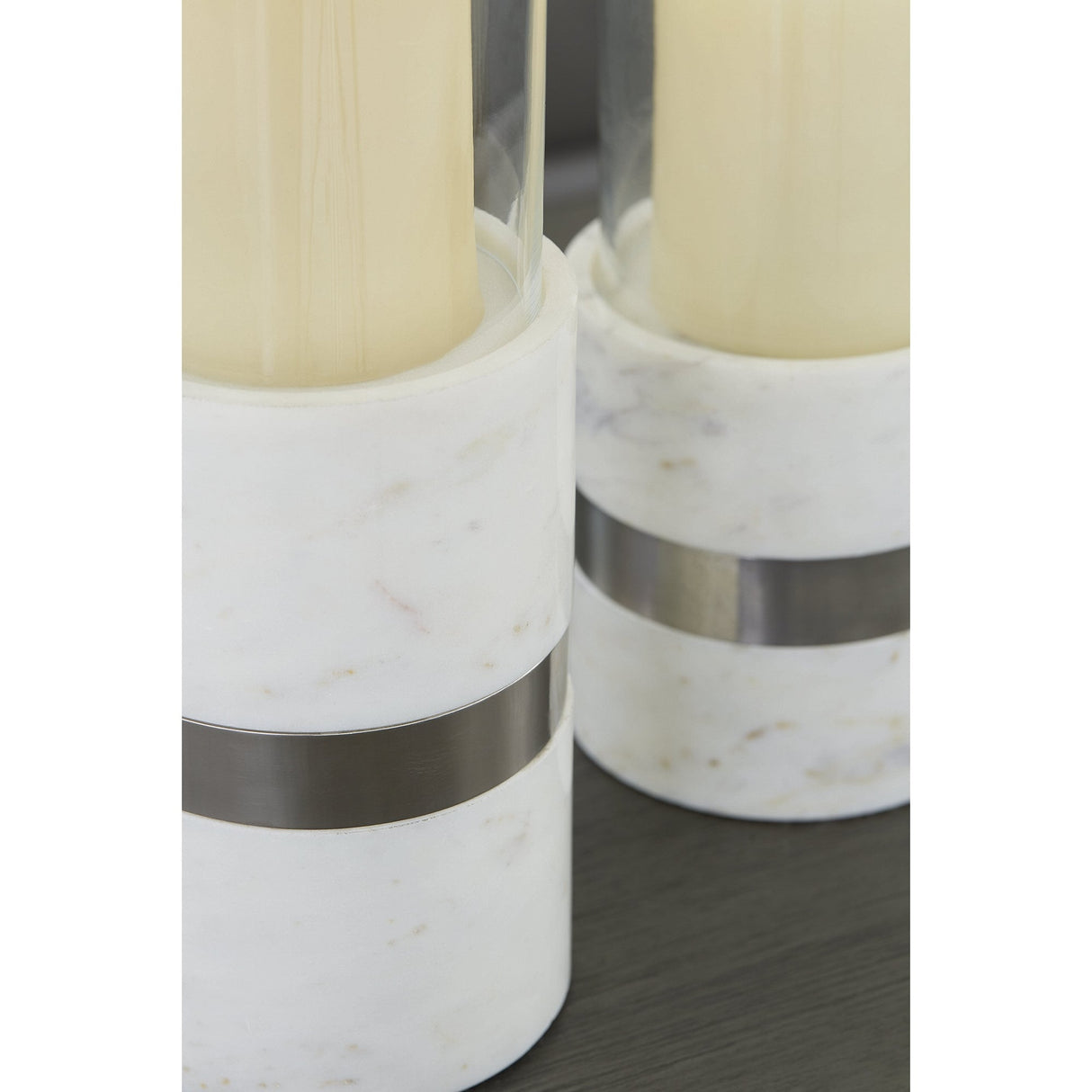 Gracelyn White Candle Holder Set, 2 Count - 4.5" W x 4.5" D x 13" H & 11" H