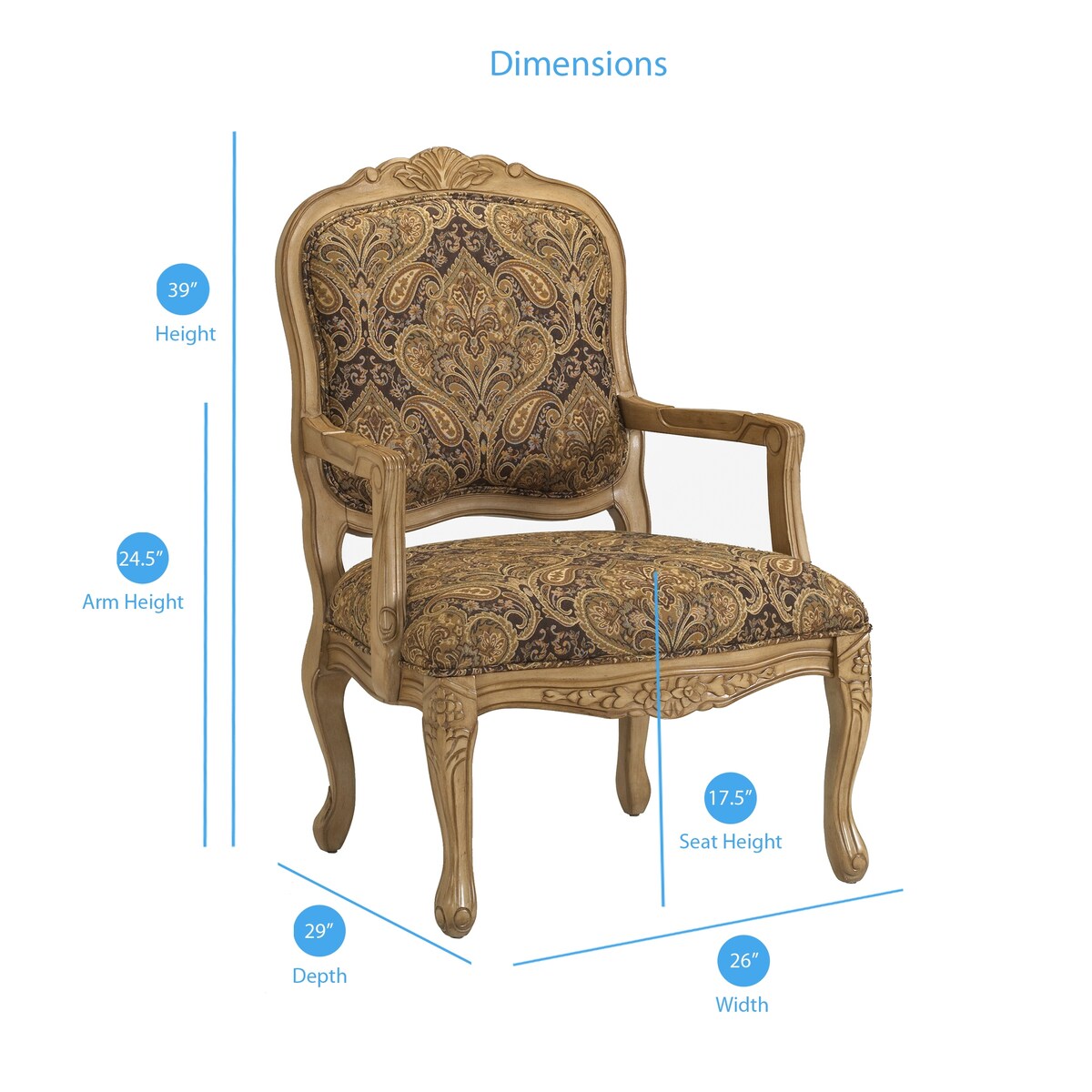 Gracewood Hollow Auxier French Provincial Accent Chair