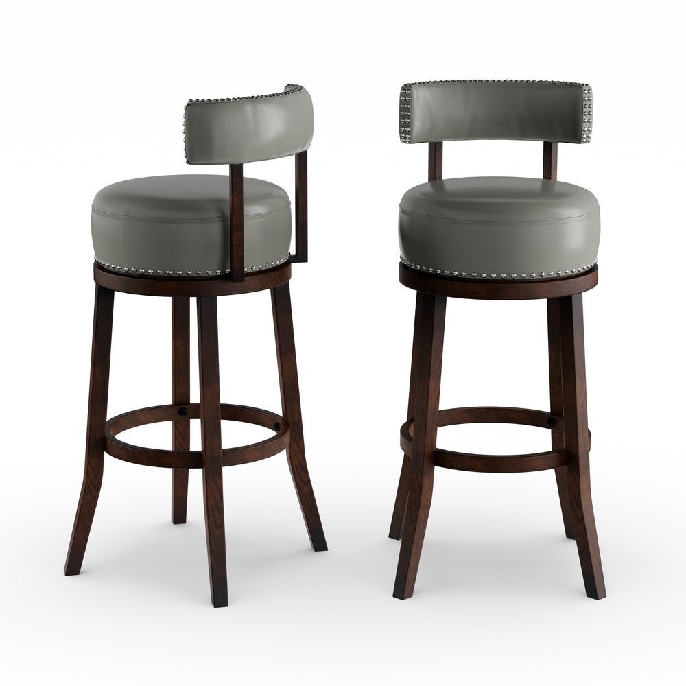 Rogers Transitional Faux Leather Swivel Barstool (Set of 2) by Copper Grove