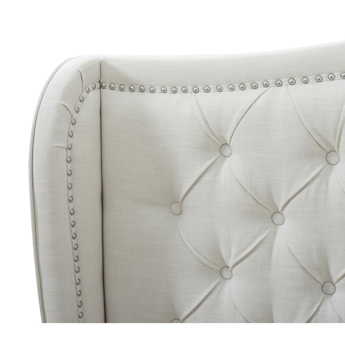 Gracewood Hollow Follett Tufted Wingback Upholstered Bed