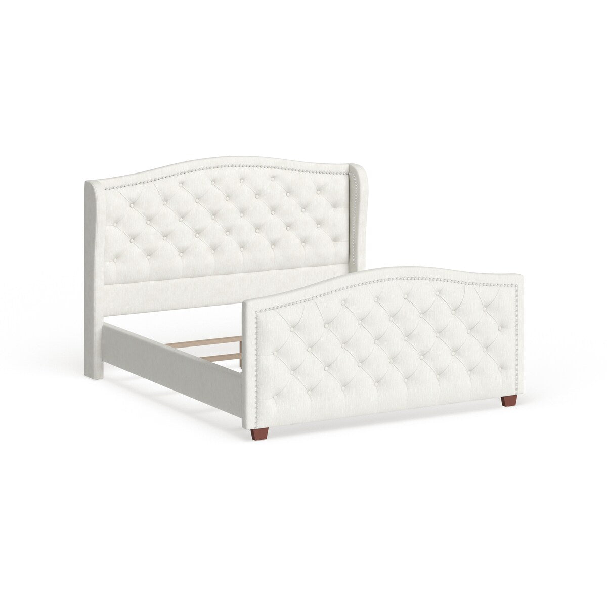 Gracewood Hollow Follett Tufted Wingback Upholstered Bed