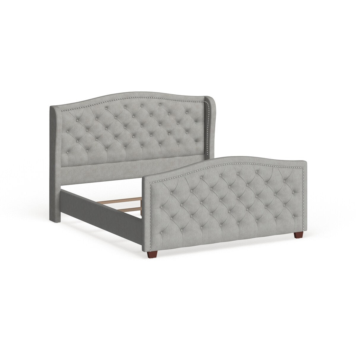Gracewood Hollow Follett Tufted Wingback Upholstered Bed