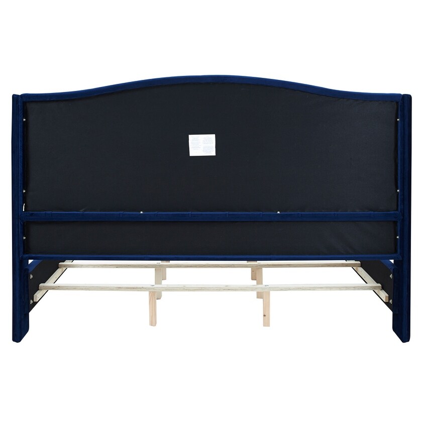 Gracewood Hollow Follett Tufted Wingback Upholstered Bed