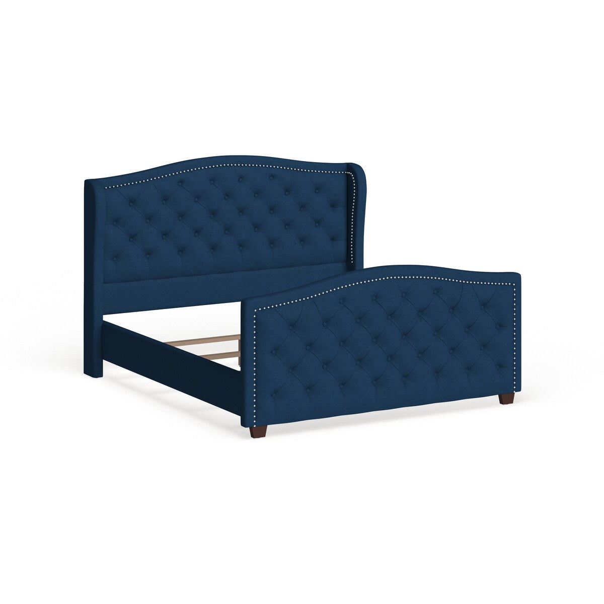 Gracewood Hollow Follett Tufted Wingback Upholstered Bed